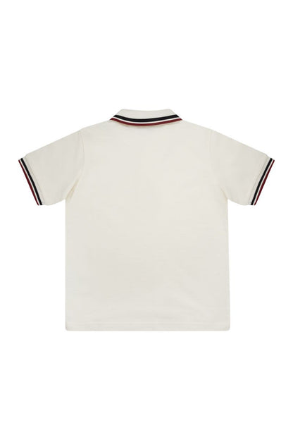 Polo shirt with tricolour finish