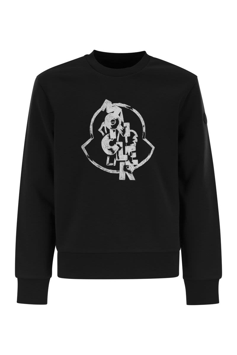 Crew-neck sweatshirt with front logo