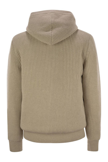 Reversible wool-blend sweatshirt