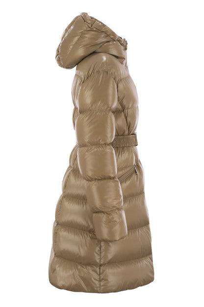 BELLEVUE - Long down jacket with hood