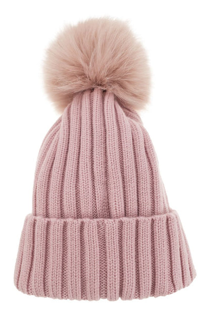 Wool cap with pom-pom