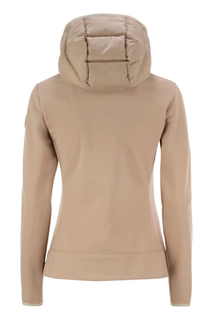 Padded sweatshirt with hood and zip