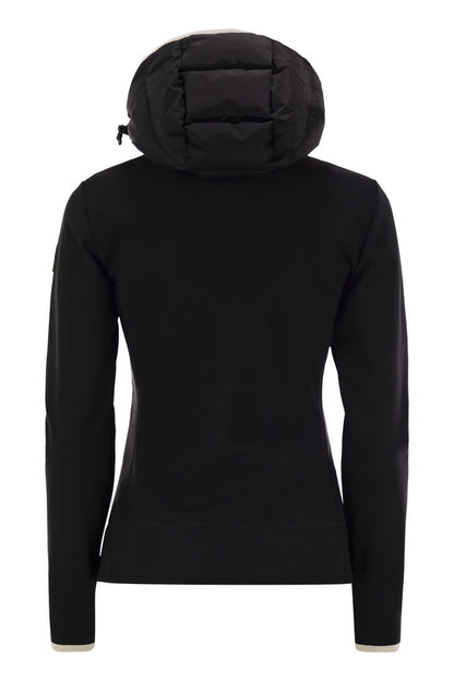 Padded sweatshirt with hood and zip