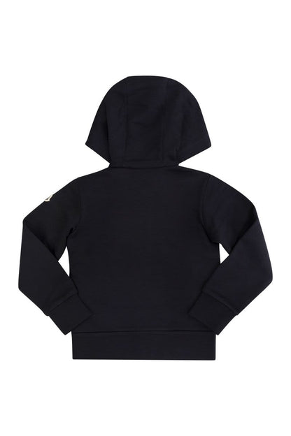 Sweatshirt with zip and tricolour pocket