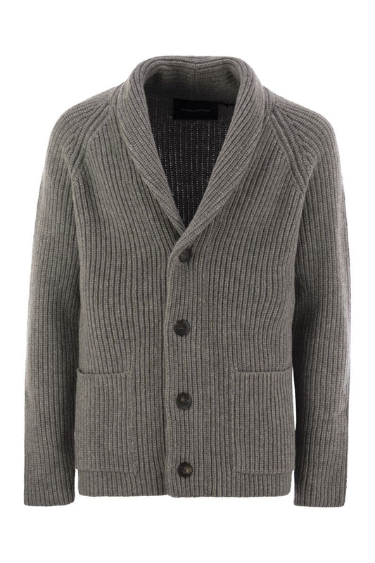 Ribbed wool cardigan