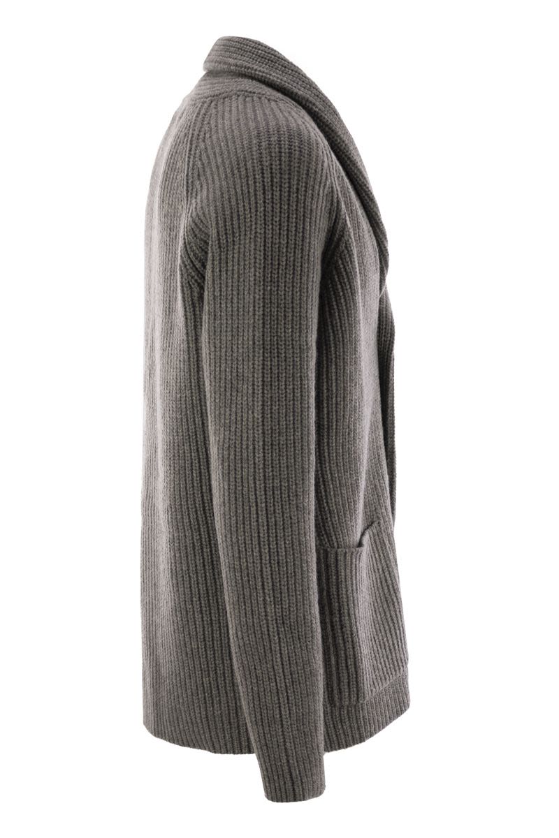 Ribbed wool cardigan