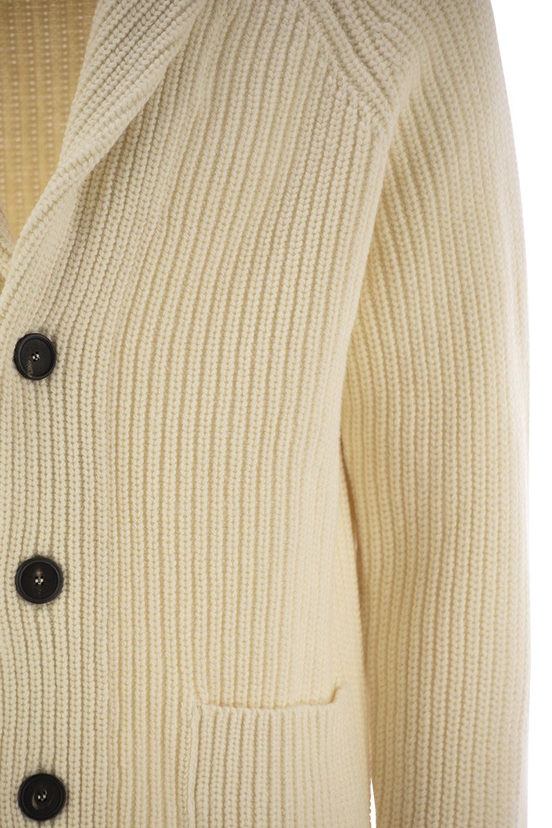 Ribbed wool cardigan