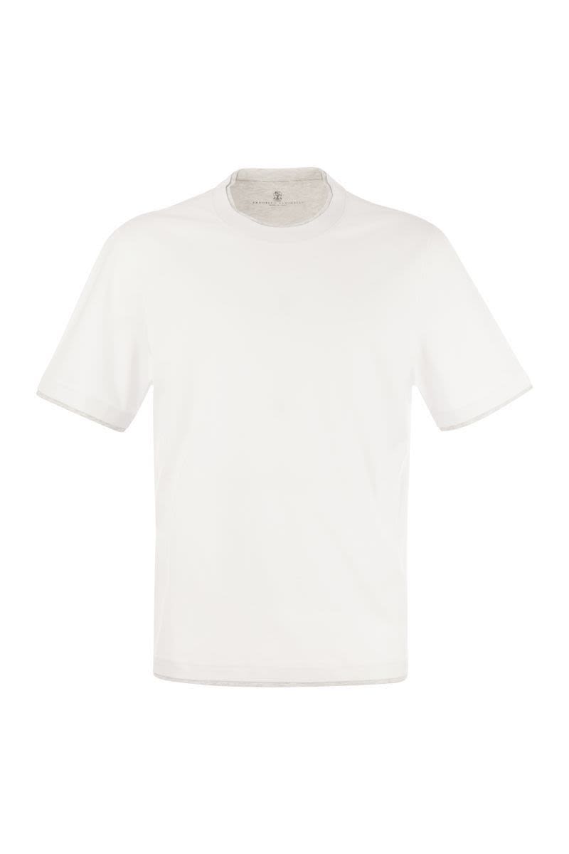 Slim fit crew-neck T-shirt in lightweight cotton jersey