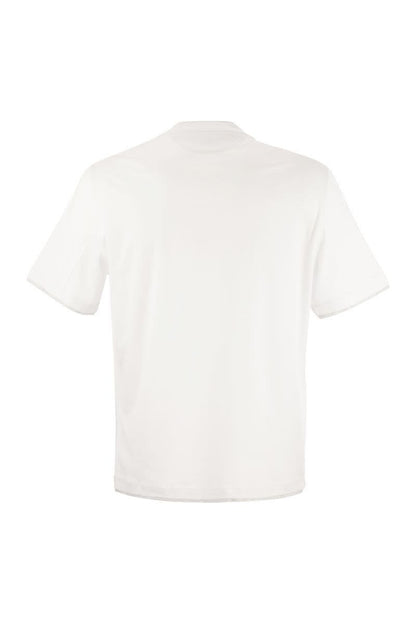 Slim fit crew-neck T-shirt in lightweight cotton jersey