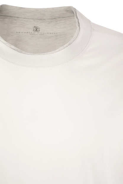 Slim fit crew-neck T-shirt in lightweight cotton jersey