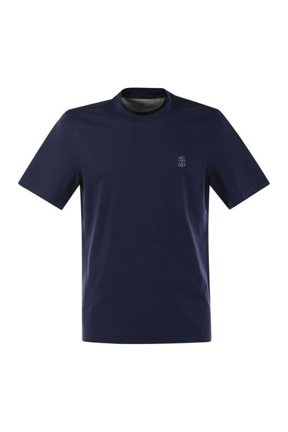 Crew-neck cotton jersey T-shirt with printed logo