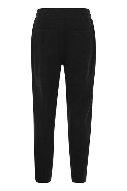 Techno cotton fleece trousers with crête