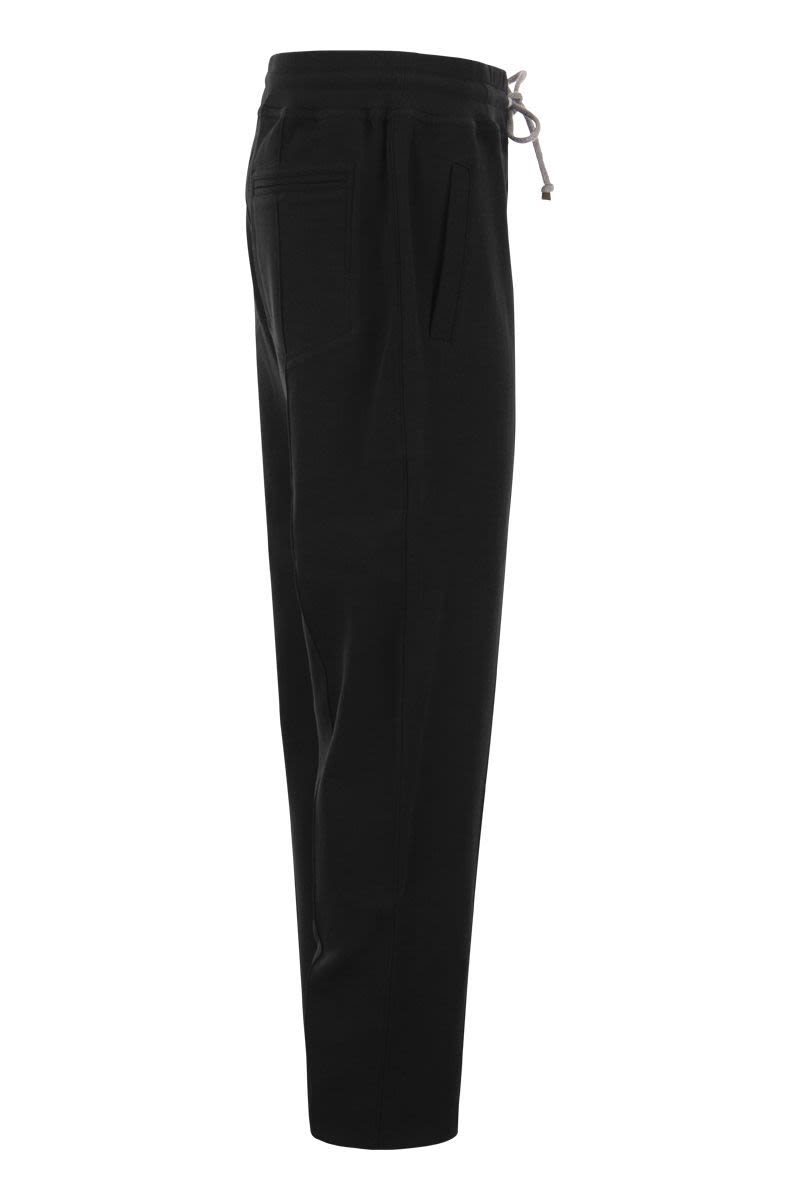 Techno cotton fleece trousers with crête