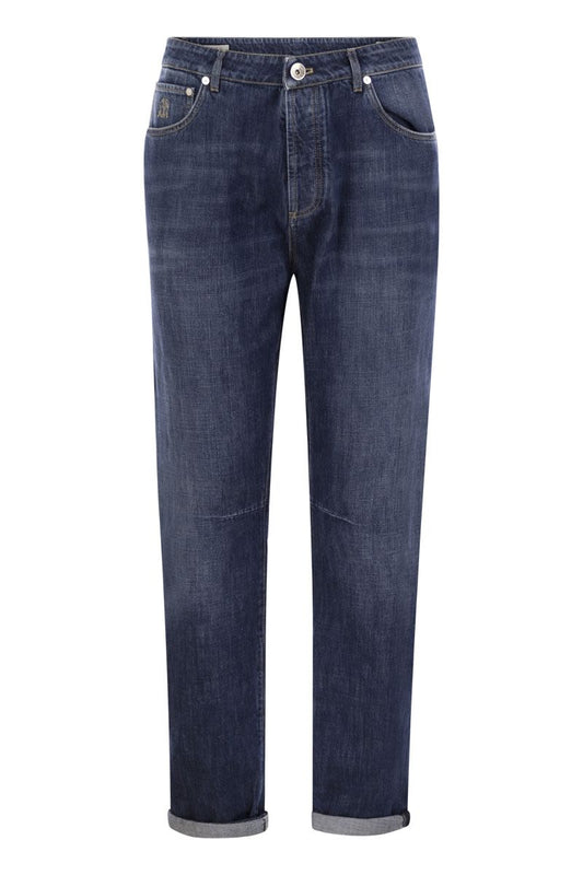 Five-pocket leisure fit trousers in lightweight denim