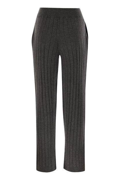 Cashmere knit trousers