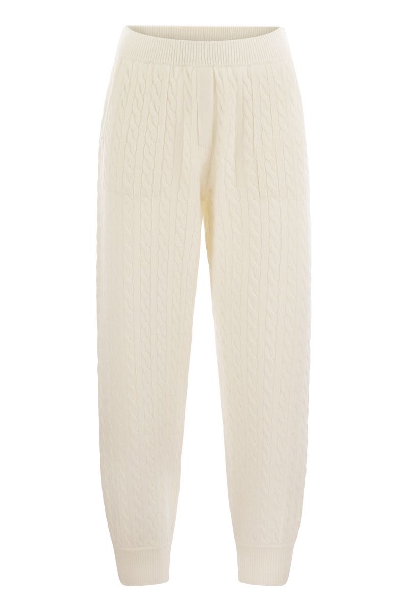 Cashmere cable knit trousers