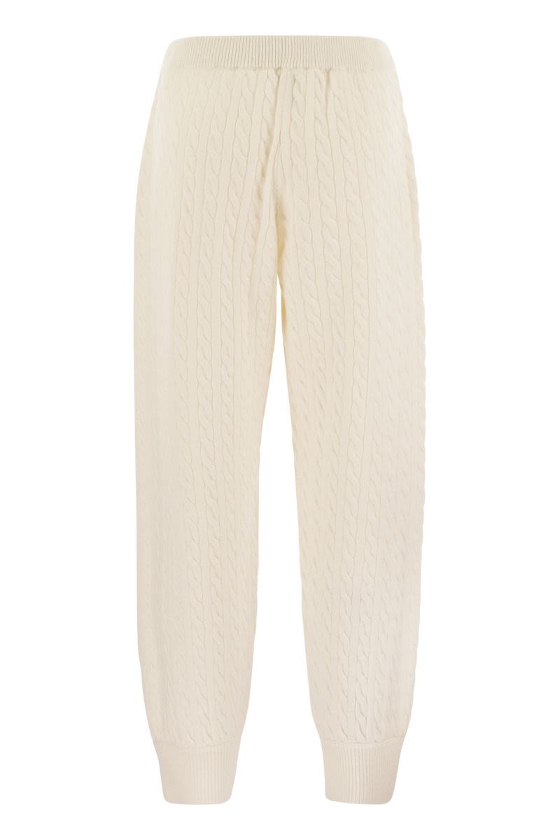 Cashmere cable knit trousers