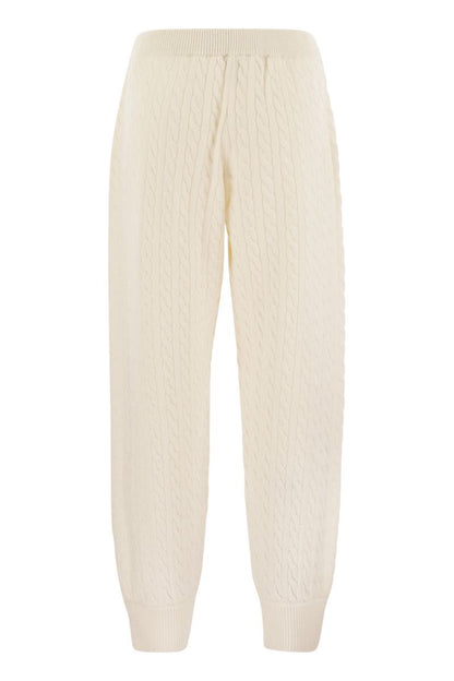 Cashmere cable knit trousers