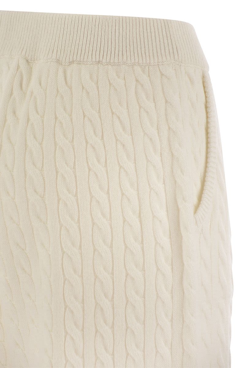 Cashmere cable knit trousers