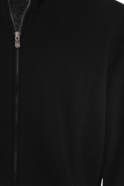 High-necked cashmere cardigan with zip