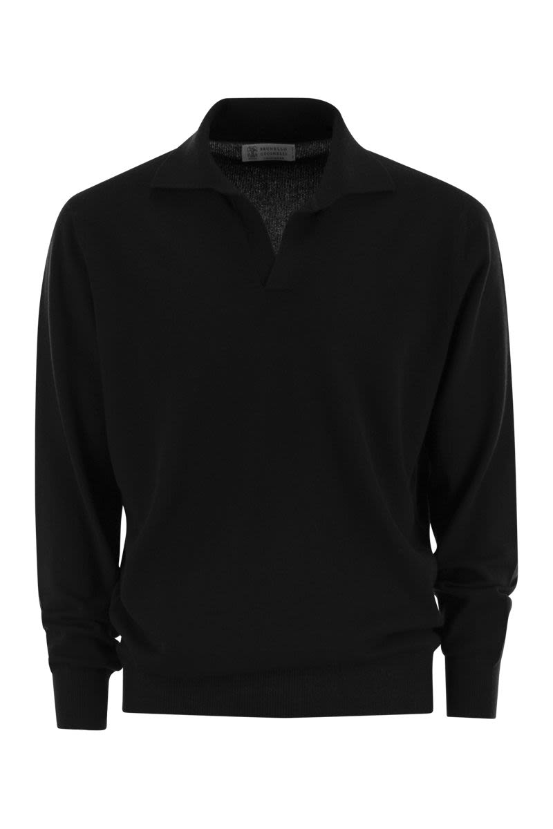 Cashmere polo neck sweater