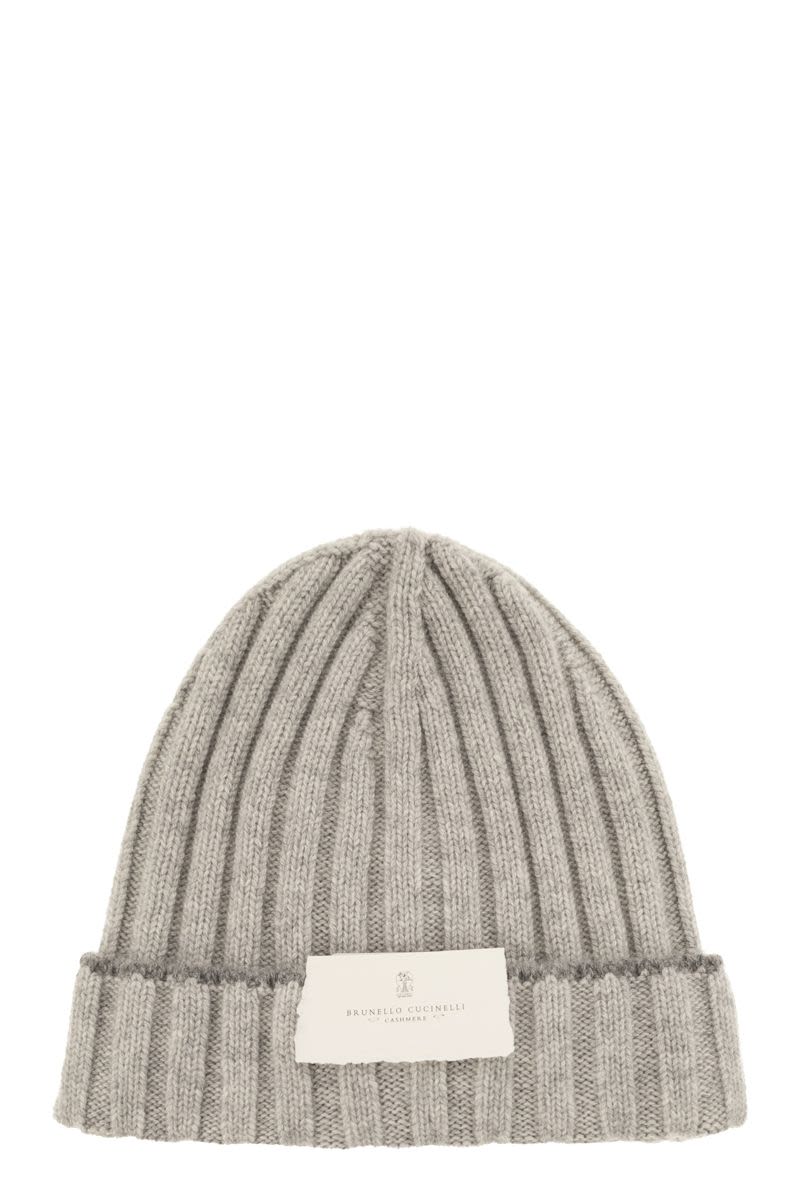 English rib cashmere knit Beanie