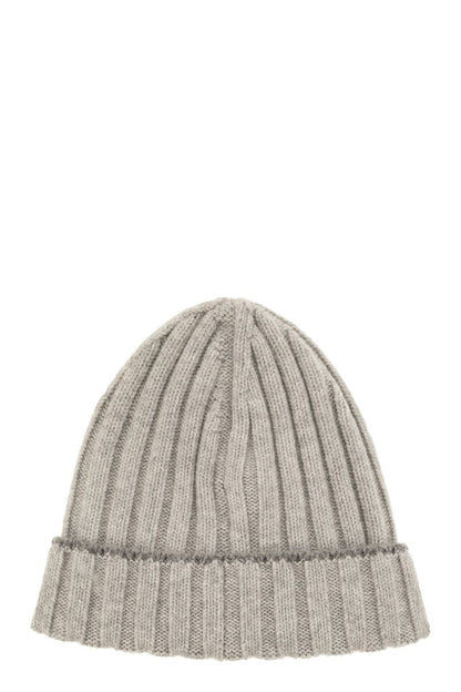 English rib cashmere knit Beanie