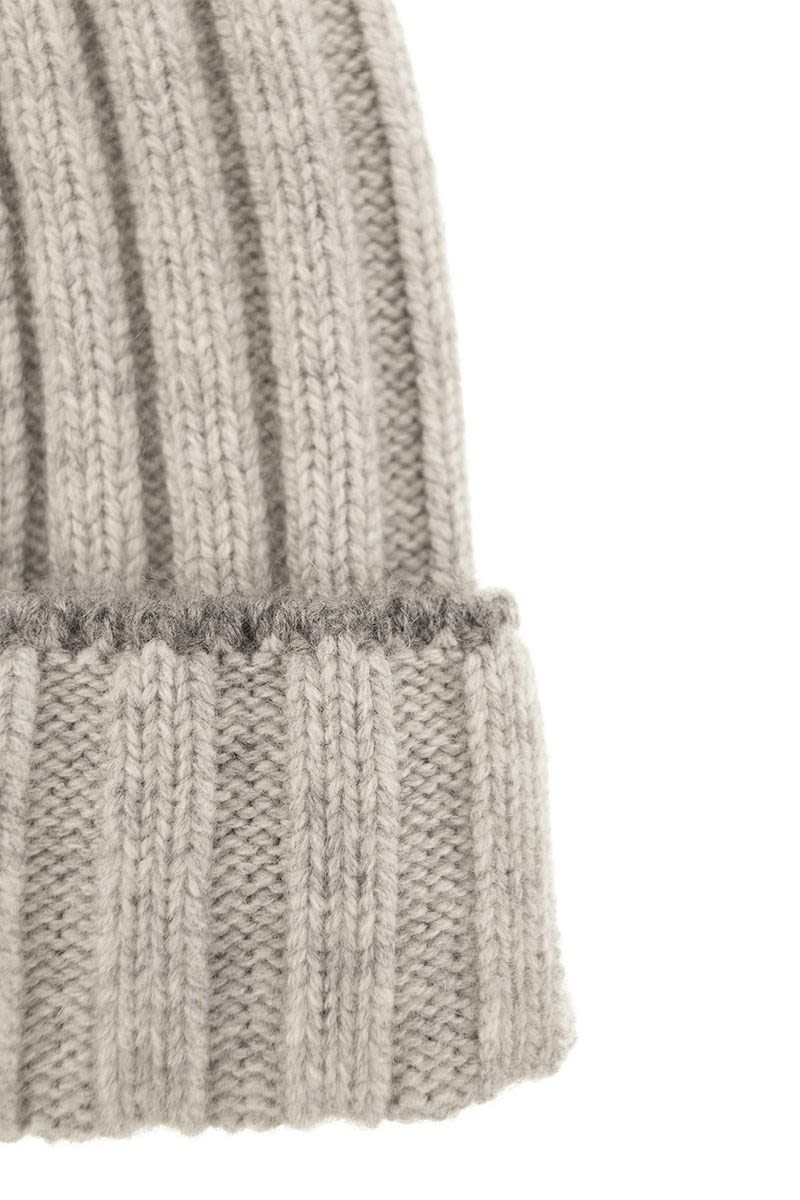 English rib cashmere knit Beanie