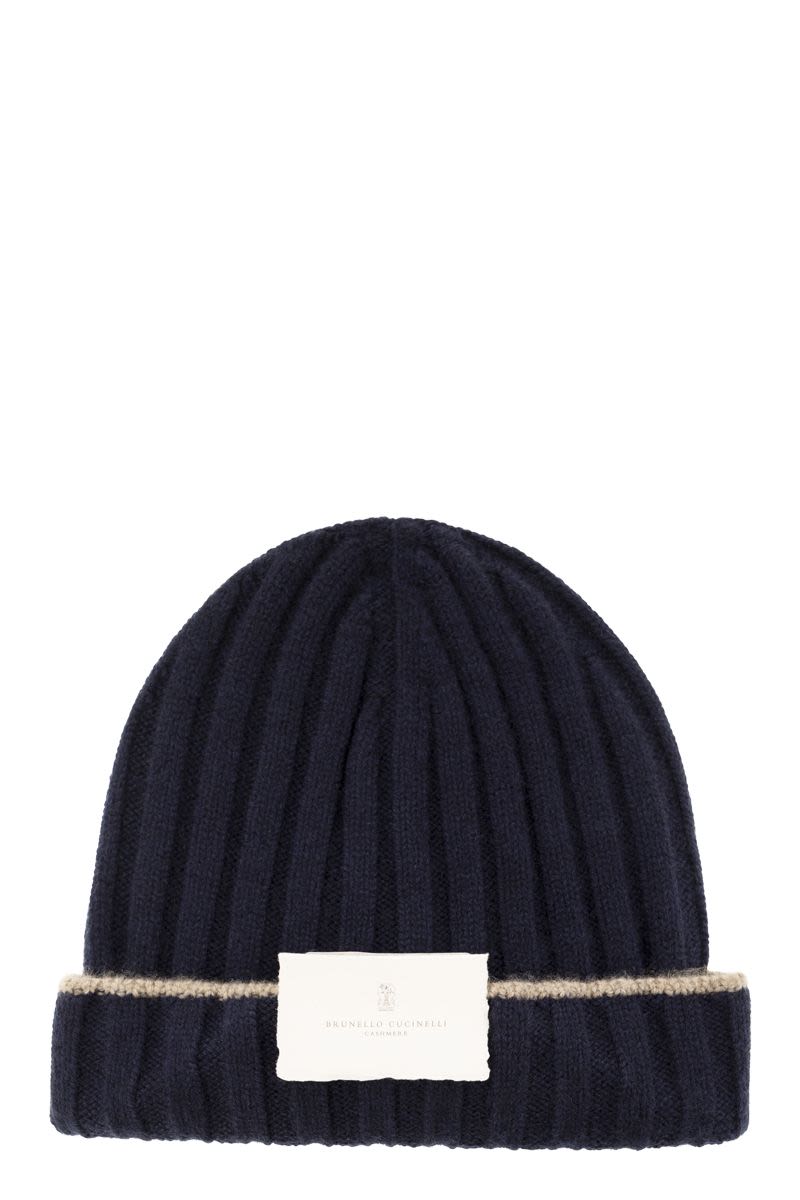 English rib cashmere knit Beanie