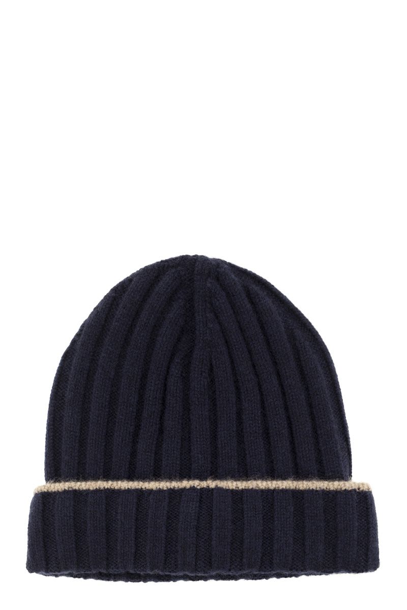 English rib cashmere knit Beanie