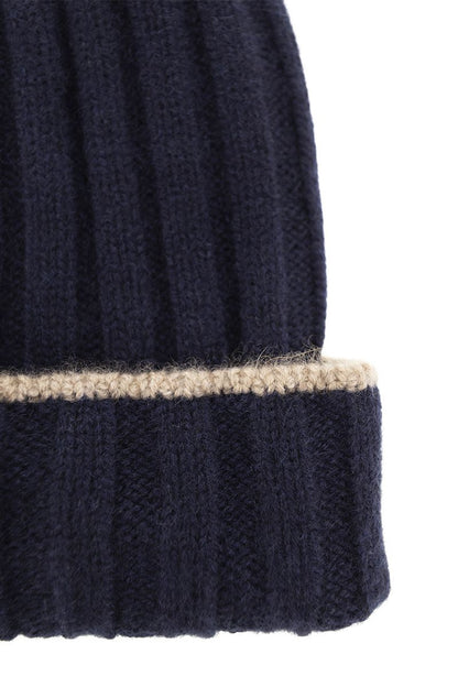 English rib cashmere knit Beanie