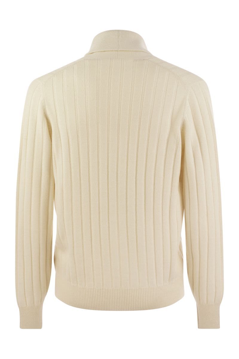 Ribbed cashmere cardigan