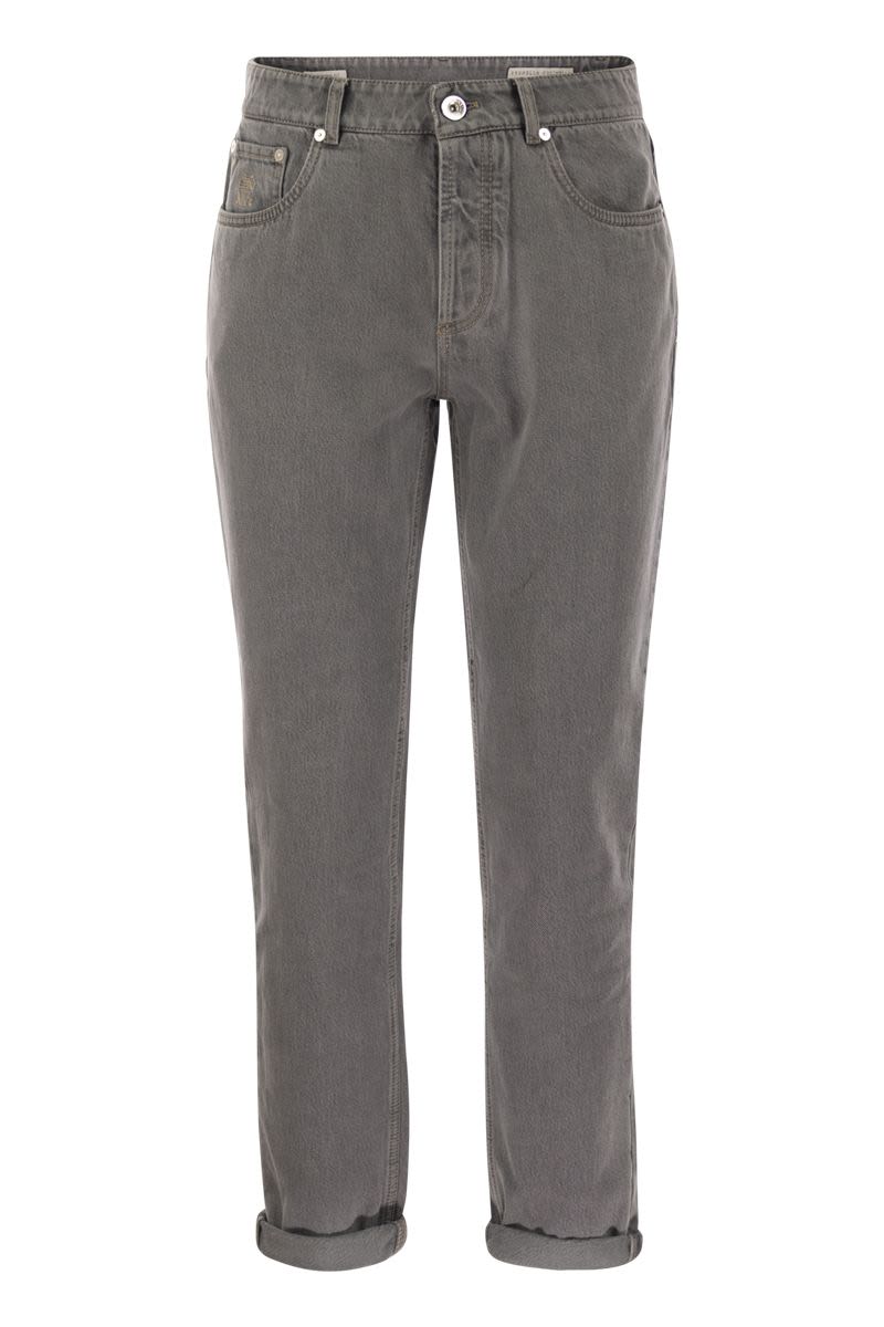 Five-pocket traditional fit denim trousers