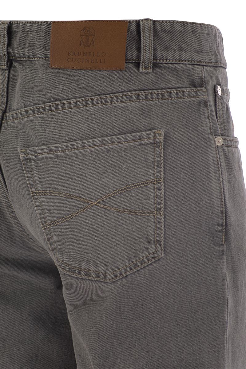 Five-pocket traditional fit denim trousers