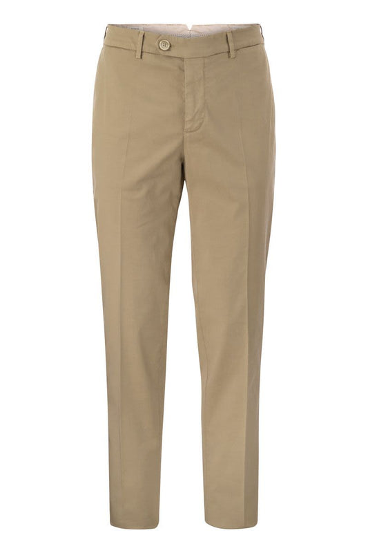 Italian fit cotton gabardine trousers