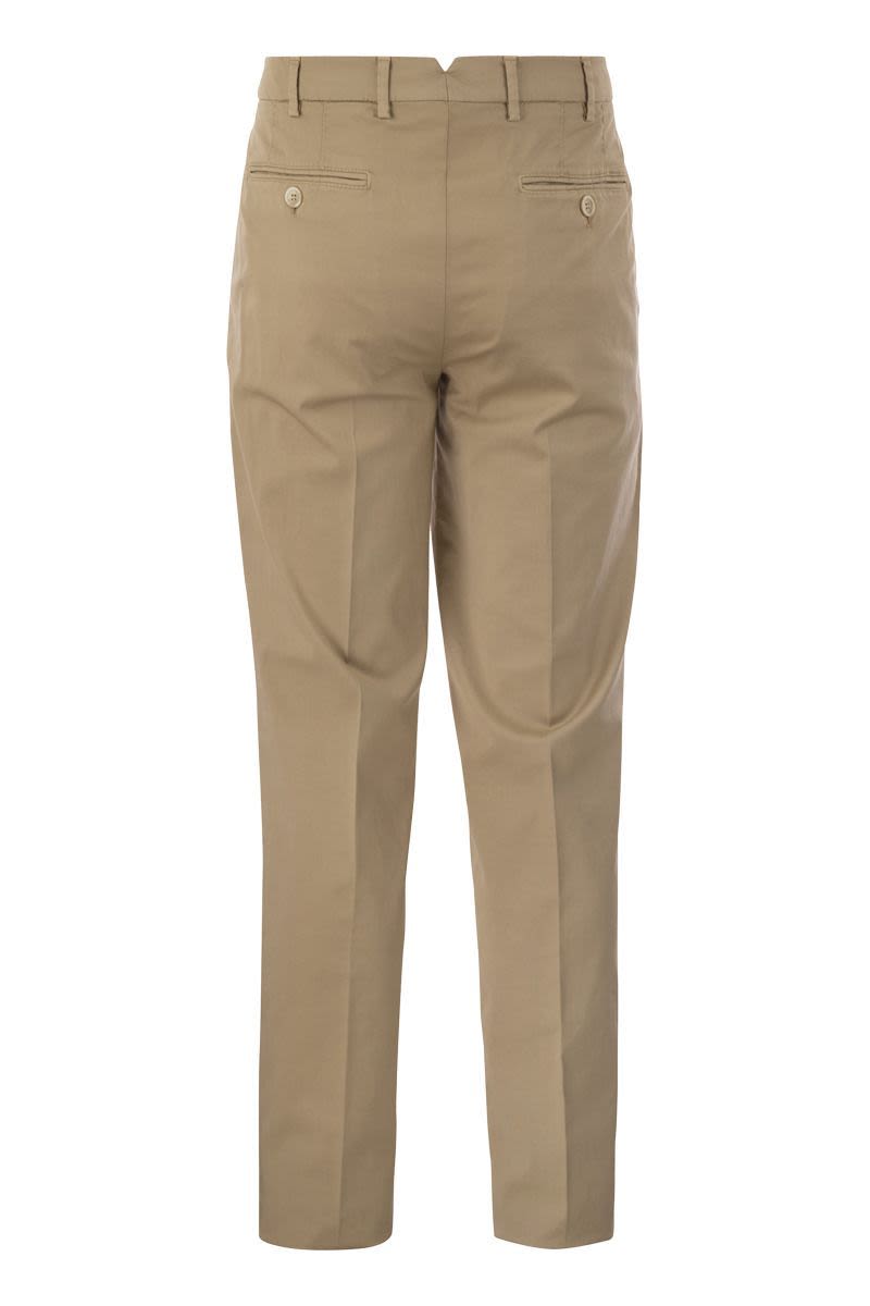 Italian fit cotton gabardine trousers