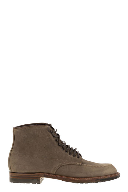 Suede lace-up boot