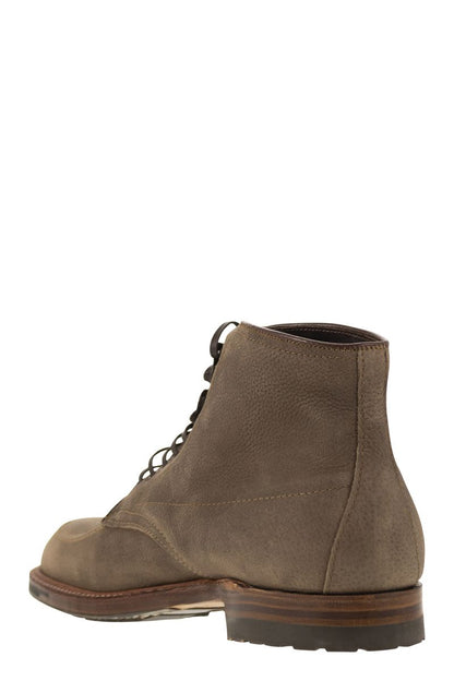 Suede lace-up boot