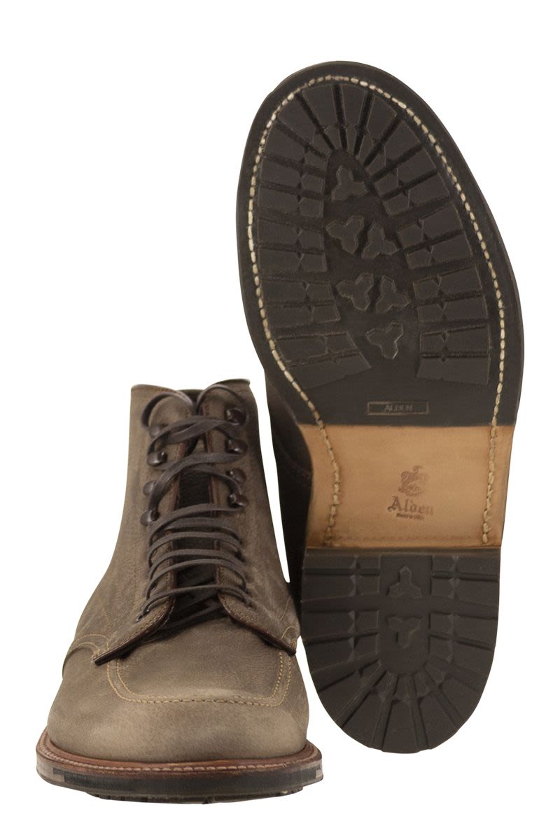 Suede lace-up boot