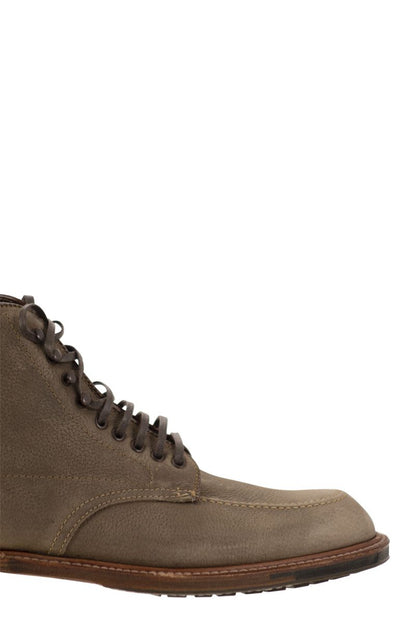 Suede lace-up boot