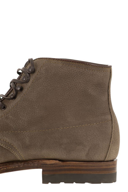 Suede lace-up boot