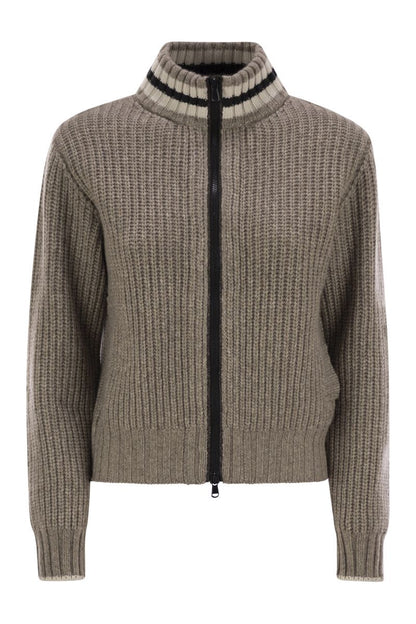 Cashmere Cardigan with Shiny Trims