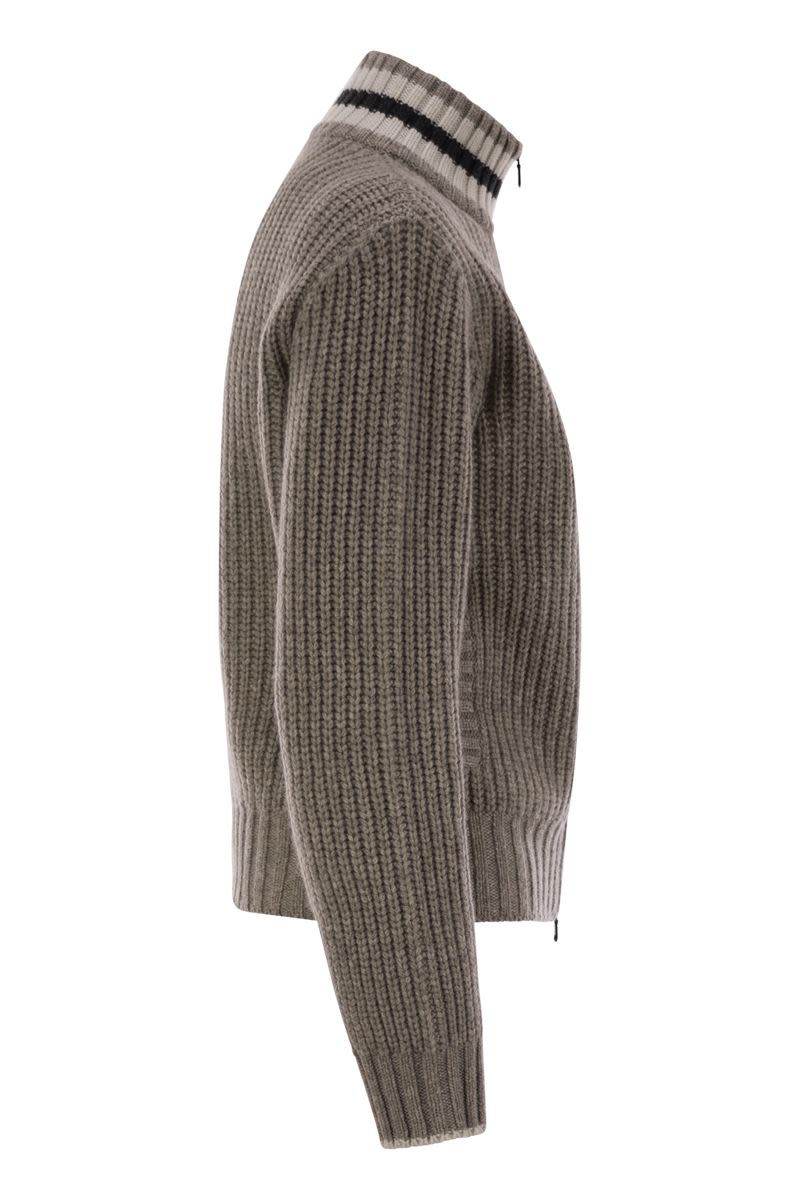 Cashmere Cardigan with Shiny Trims