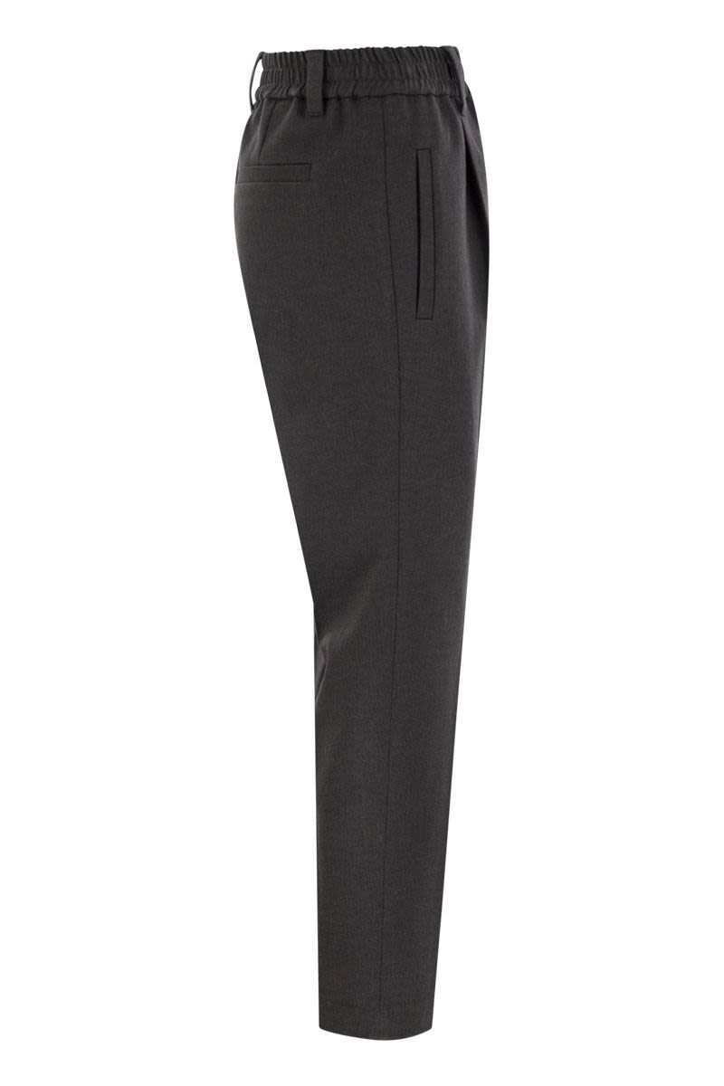 Stretch cotton cover-up trousers with jewellery