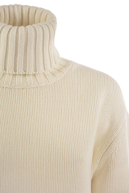 Wool, silk and cashmere blend turtleneck sweater