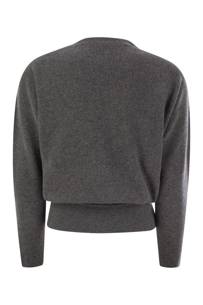 Cropped crew-neck sweater