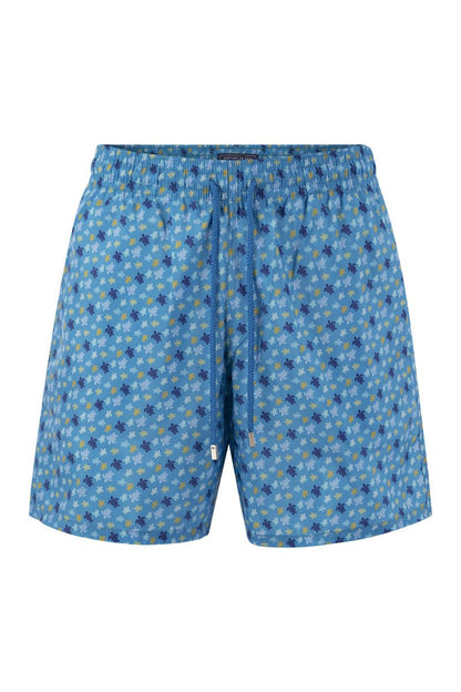 Ultralight and foldable patterned beach shorts