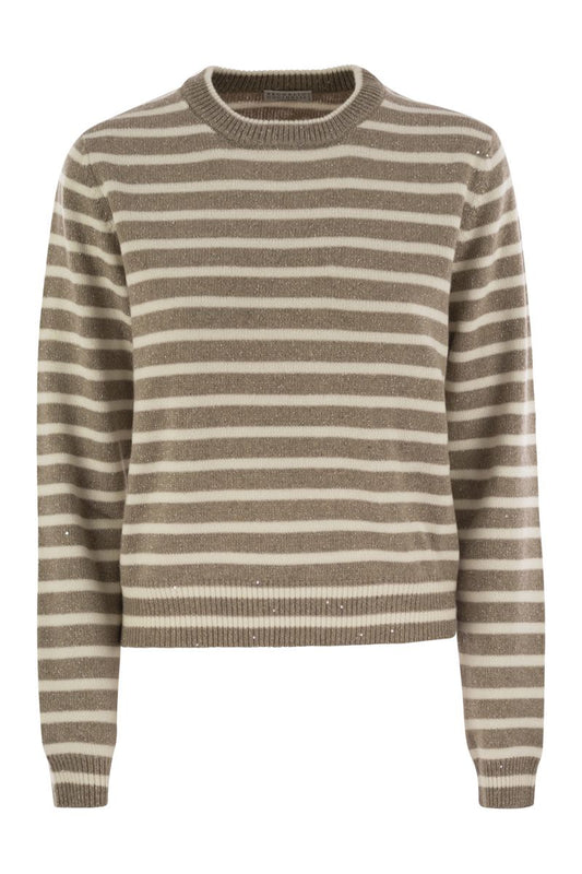Sparkling & Dazzling striped cashmere and wool sweater