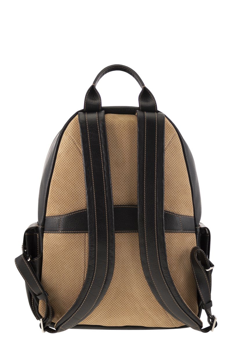 Calfskin backpack with grain