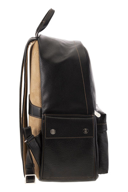 Calfskin backpack with grain